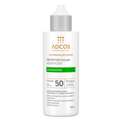 Protetor Solar Facial Adcos Aqua Fluid Antioleosidade FPS50 - 50ml