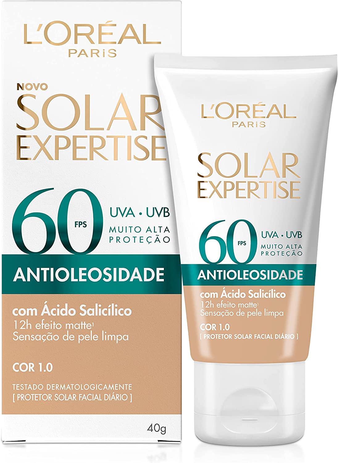 Protetor Solar Facial L'Oréal Paris Solar Expertise Antioleosidade Fps60 Cor 1.0 Clara